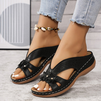 Coeurva dámské bezbolestné pohodlné ortopedické kožené sandály