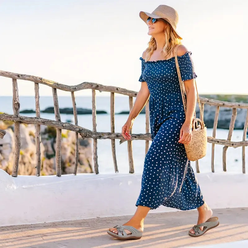 Coeurva dámské bezbolestné pohodlné ortopedické kožené sandály