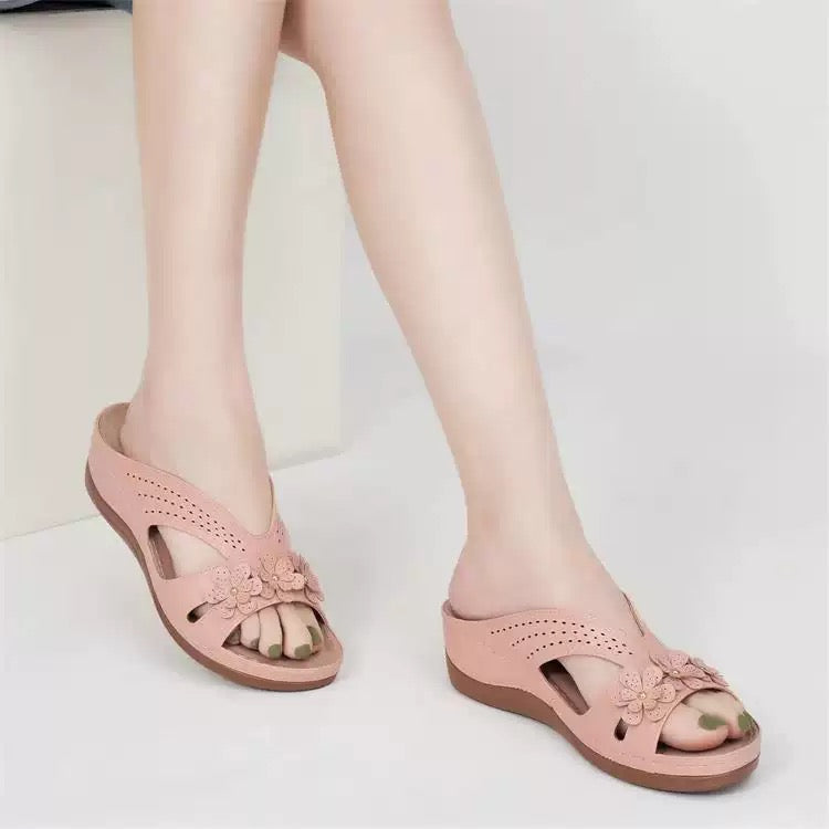 Coeurva dámské bezbolestné pohodlné ortopedické kožené sandály