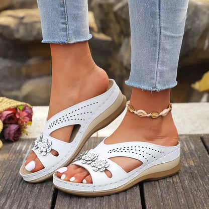 Coeurva dámské bezbolestné pohodlné ortopedické kožené sandály