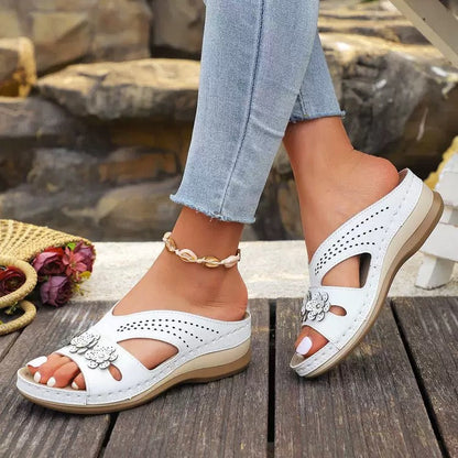 Coeurva dámské bezbolestné pohodlné ortopedické kožené sandály