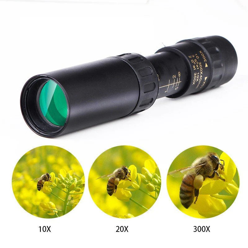 Přenosný HD dalekohled s 10–300× zoomem je ideální volbou pro milovníky přírody a noční oblohy k pozorování světa!