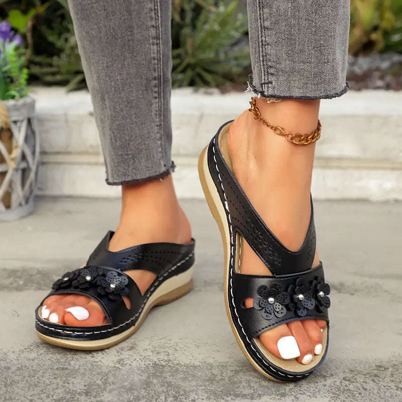 Coeurva dámské bezbolestné pohodlné ortopedické kožené sandály