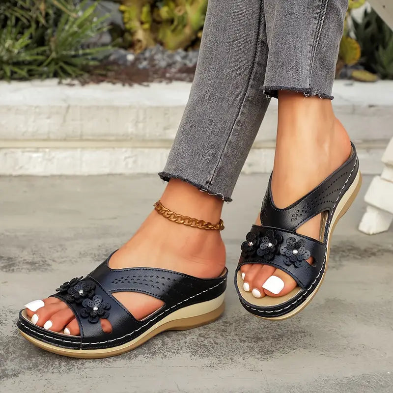 Coeurva dámské bezbolestné pohodlné ortopedické kožené sandály