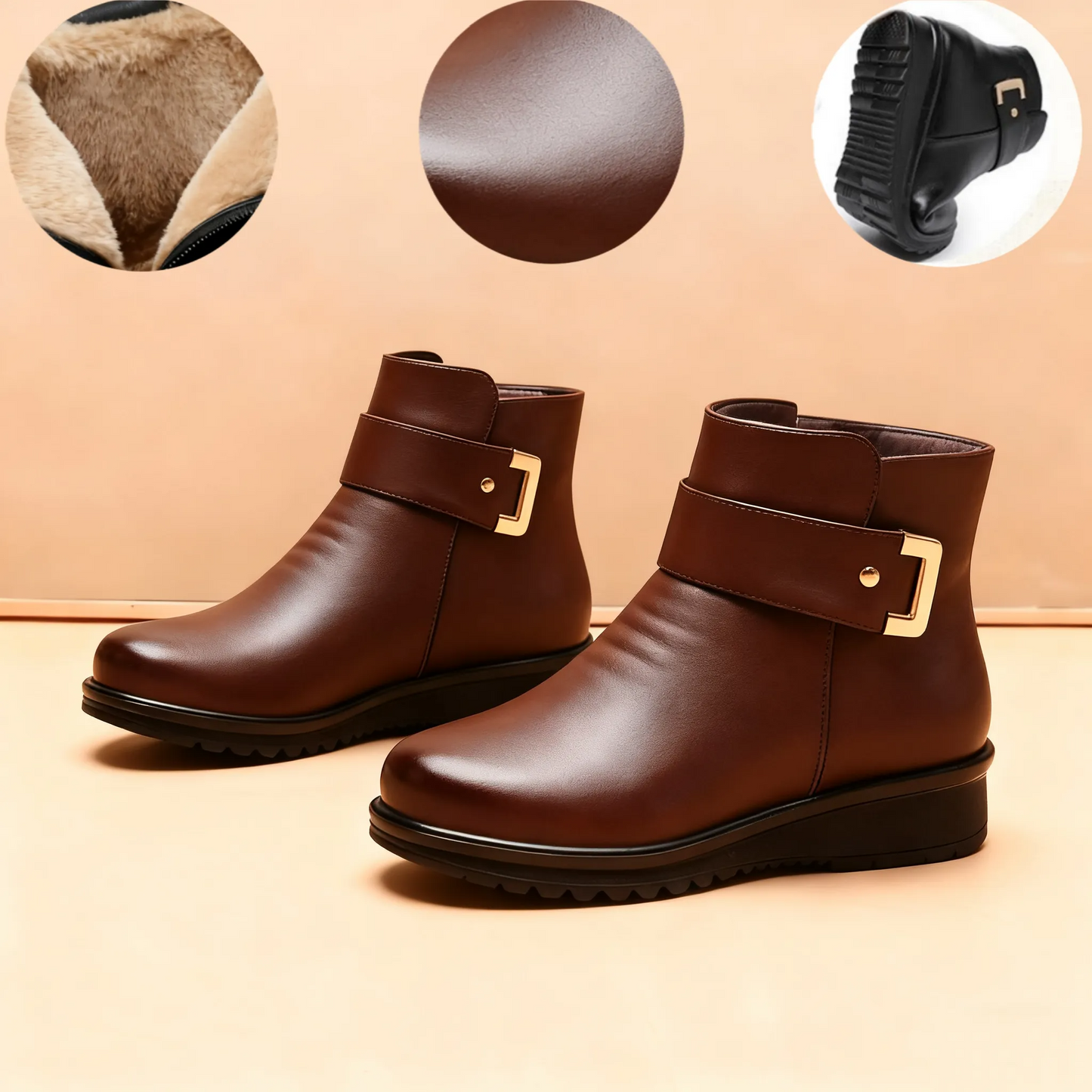 Měkké a pohodlné dámské boty vyrobené z pravé vlny a prémiové kůže (podpora klenby - usnadňuje chůzi)🔥🔥