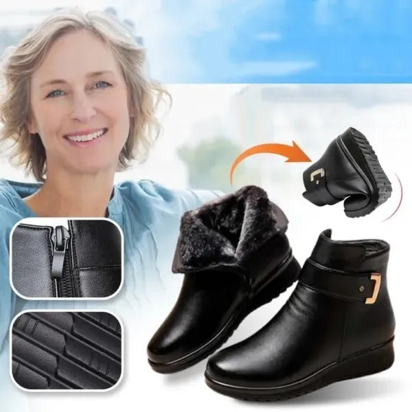 Měkké a pohodlné dámské boty vyrobené z pravé vlny a prémiové kůže (podpora klenby - usnadňuje chůzi)🔥🔥